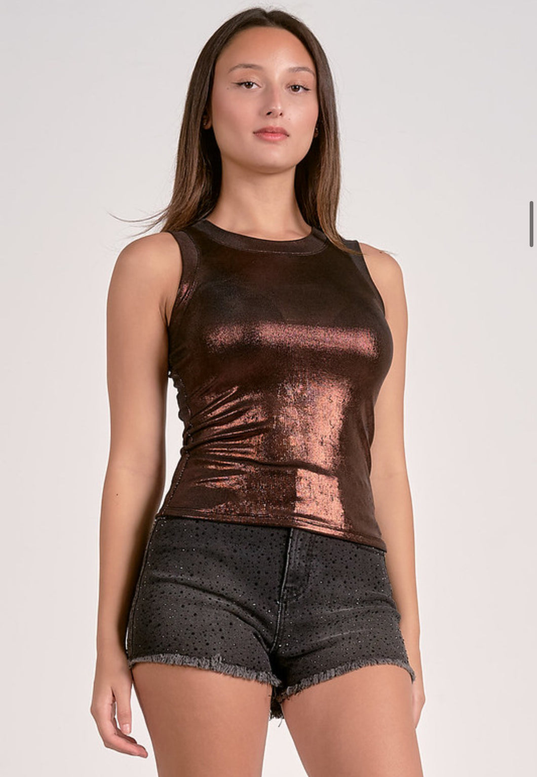 Chocolate Metallic Tank Top