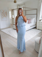 Load image into Gallery viewer, Powder Blue Knit Halter Tie Top
