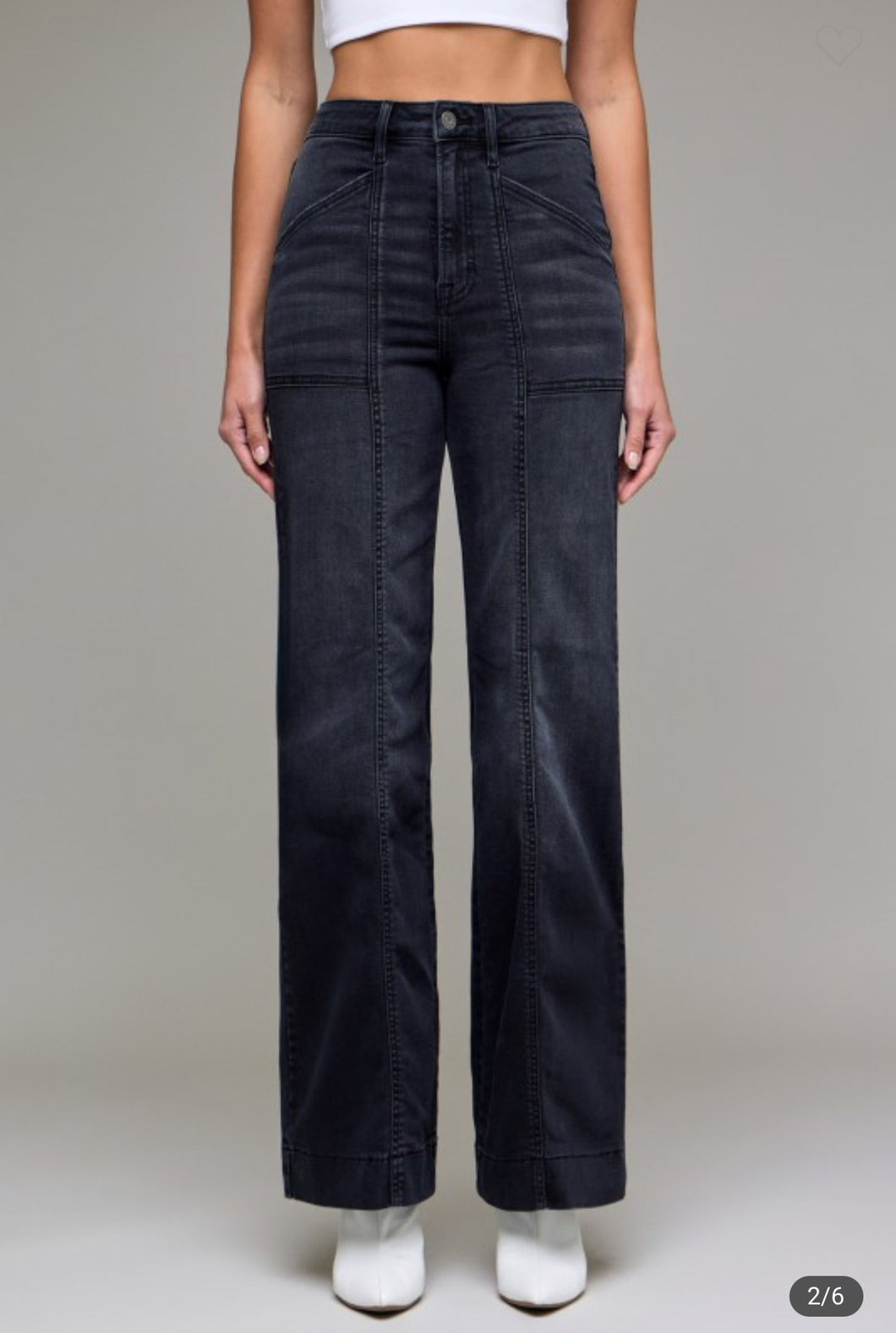 Charcoal Comfort Flare Jeans