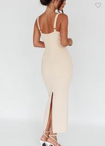 Beige Ariel Midi Dress