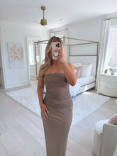 Load image into Gallery viewer, Mocha Mesh Column Maxi Dress