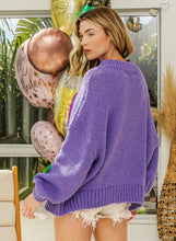 Load image into Gallery viewer, Violet Flowers Embroidery Sweater