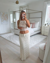 Load image into Gallery viewer, Cream Lace Backless Halter Top