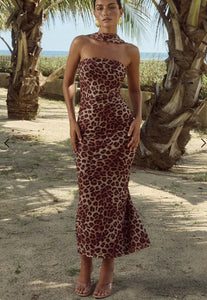 Antonie Midi Dress- Leopard Print