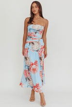 Load image into Gallery viewer, Blue Floral Strappy Maxi Dress