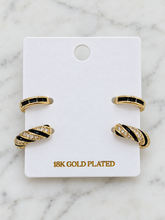 Load image into Gallery viewer, The Noir Chic Hoop Set