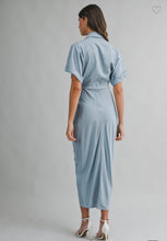 Load image into Gallery viewer, Denim Blue Tied Midi Dress
