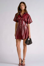 Load image into Gallery viewer, Cherry District Faux Leather Mini Dress