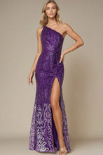 Load image into Gallery viewer, Victoria Sequin Ombré Slit Maxi Dress