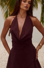Load image into Gallery viewer, *Preorder* Imali Halter Cowl Mini Dress