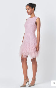 Mulberry Tulle Ruffled Mini Dress