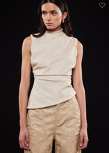 Load image into Gallery viewer, Beige Asymmetrical Pleather Top