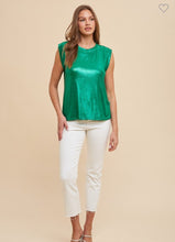 Load image into Gallery viewer, Green Shimmer Metallic Top