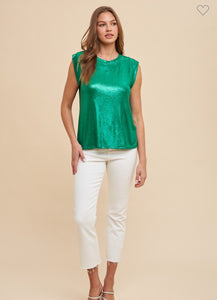 Green Shimmer Metallic Top