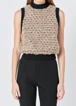 Load image into Gallery viewer, Brown Multi Sequin Tweed Vest Top