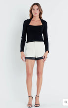 Load image into Gallery viewer, Ivory Contrast Satin Shorts