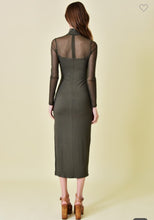 Load image into Gallery viewer, Olive Mesh Midi Dress