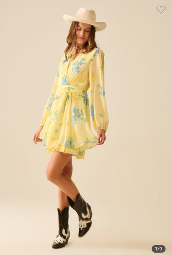 Butter Yellow Spring Mini Dress