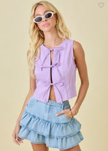 Load image into Gallery viewer, Denim Vest Front Ties Top