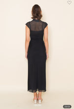 Load image into Gallery viewer, Chic Mock Neck Cap Sleeve Maxi Dress