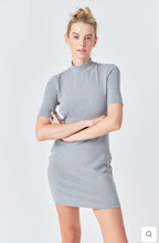 Load image into Gallery viewer, Heather Grey Soft Mock Neck Mini Dress