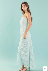 Strapless Ruffled Maxi Dress