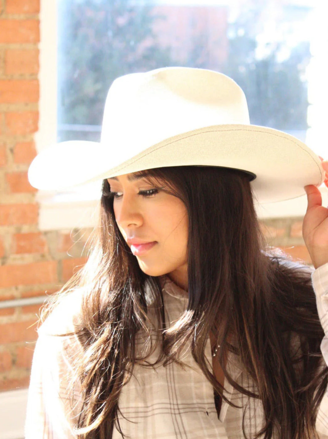 Western Cowboy Glitter Hat- Ivory