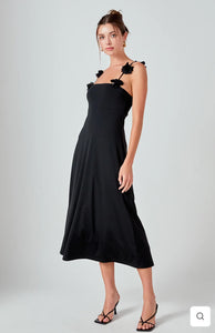 Rosette Shoulder Maxi Dress