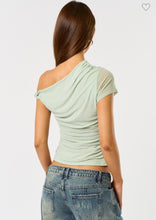Load image into Gallery viewer, Twist Sleeve Mesh Top