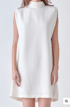 Load image into Gallery viewer, Off White Mock Neck Shift Dress