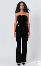 Load image into Gallery viewer, Velvet Strapless Buttoned Long Top