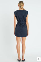 Load image into Gallery viewer, Navy Stitch Detailed Mini Dress