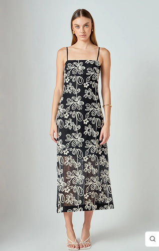Crochet Embroidered Maxi Dress