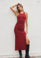 Load image into Gallery viewer, Racerback Ruched Midi Dress