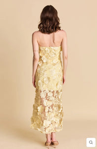 Strapless Floral Embroidered Maxi Dress