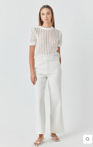 White Sequin Knit Top