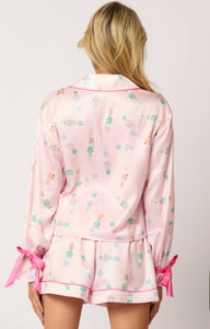 Satin Nutcracker Tied Pajamas