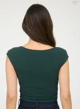 Load image into Gallery viewer, Hunter Green Scoop Neck Crop Top