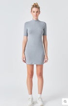 Load image into Gallery viewer, Heather Grey Soft Mock Neck Mini Dress