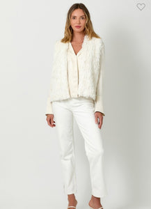 White Eyelash Fur Vest