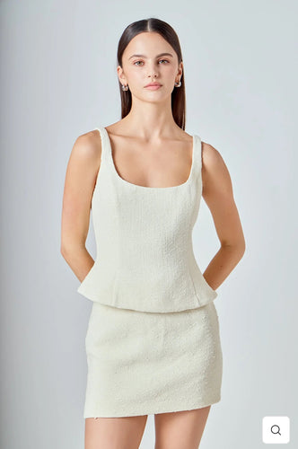 Tweed Skinny Strap Top