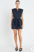 Load image into Gallery viewer, Navy Stitch Detailed Mini Dress