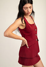 Load image into Gallery viewer, Dark Red Front Botton Mini Dress