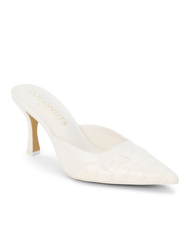 Greer Ivory Croc Heels