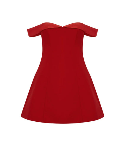 *Preorder* Ebony Mini Dress-red