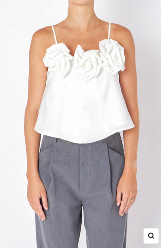 Corsage Bow Flowy Top