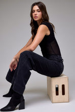 Load image into Gallery viewer, Charcoal Washed Mid Rise Flare Jeans