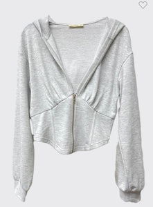 Heather Grey Terry Hoodie