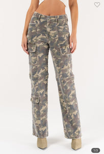 Diana Camo Straight Cargo Pants