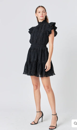 Chiffon Belted Mini Dress